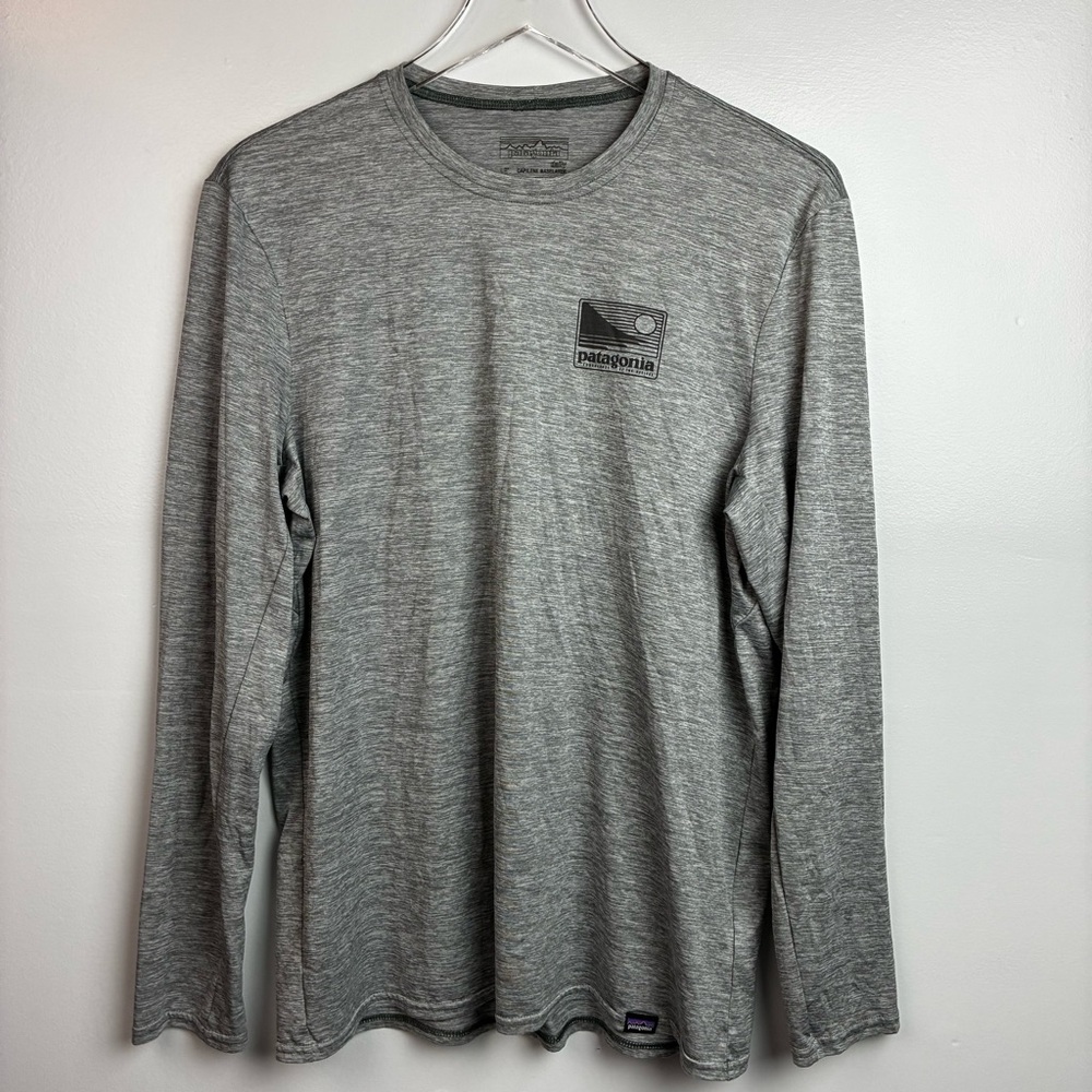 Patagonia Capilene Heather Gray Long Sleeve Crewneck Shirt